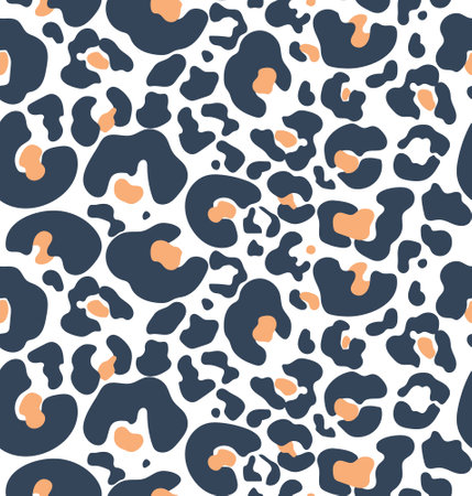Navy and yellow leopard pattern seamless background.のイラスト素材