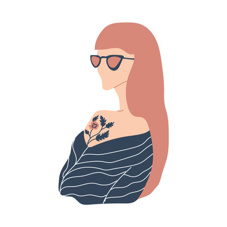 Young ginger woman portrait isolated on white background.のイラスト素材
