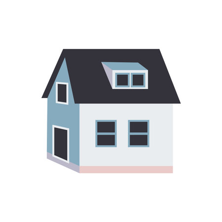 Residential building isolated on white background.のイラスト素材