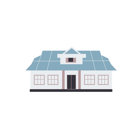 Residential building isolated on white background.のイラスト素材