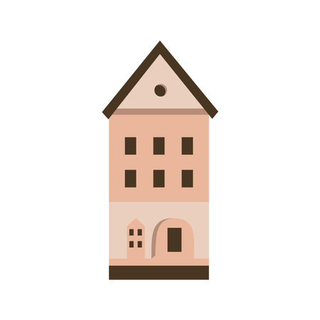 Residential building isolated on white background.のイラスト素材