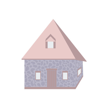 Residential building isolated on white background.のイラスト素材