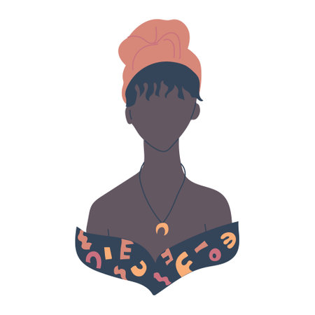 Black woman abstract illustration.のイラスト素材