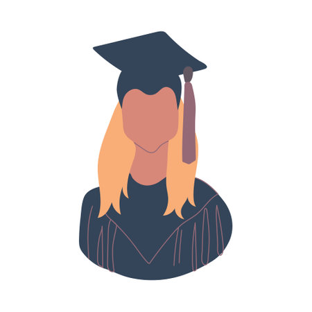 Female student vector abstract portrait.のイラスト素材