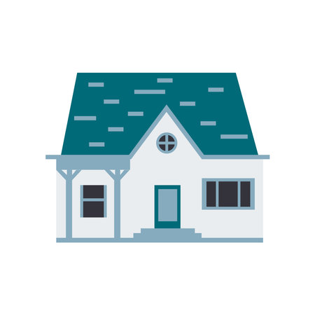Residential building isolated on white background.のイラスト素材