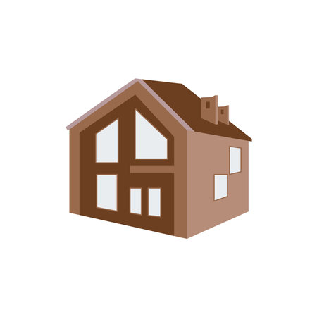 Residential building isolated on white background.のイラスト素材
