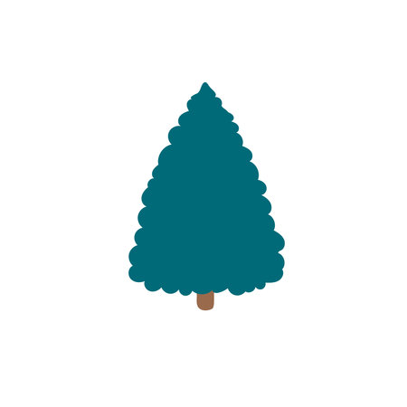 Green Christmas tree vector illustration.のイラスト素材
