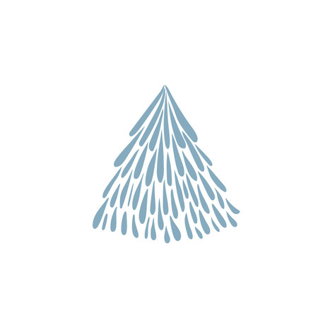 Blue Christmas tree vector illustration.のイラスト素材