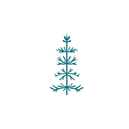 Green Christmas tree vector illustration.のイラスト素材