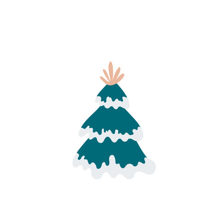 Green Christmas tree vector illustration.のイラスト素材