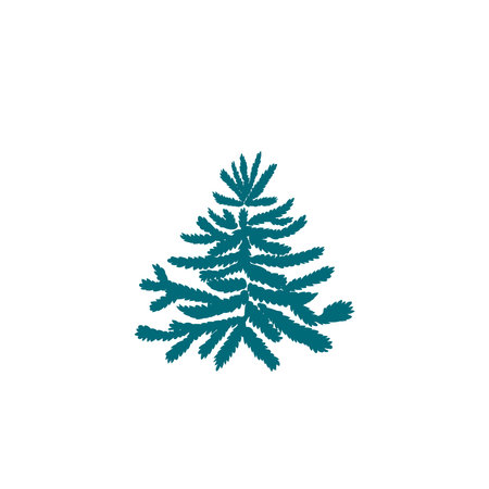 Green Christmas tree vector illustration.のイラスト素材