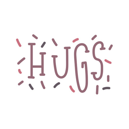 Hugs cute vector lettering quote.のイラスト素材