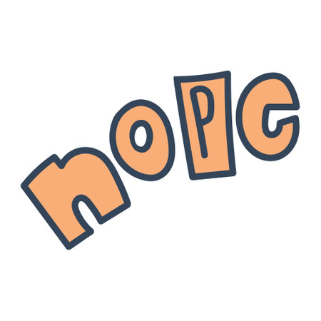 Nope hand drawn lettering vector quote.のイラスト素材