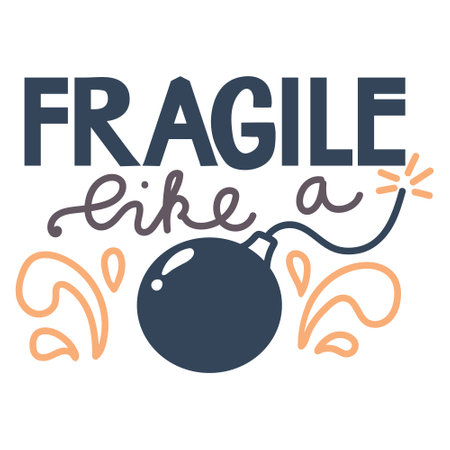 Fragile like a bomb feminist lettering quote.のイラスト素材