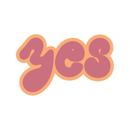 Yes hand drawn lettering quote vector.のイラスト素材