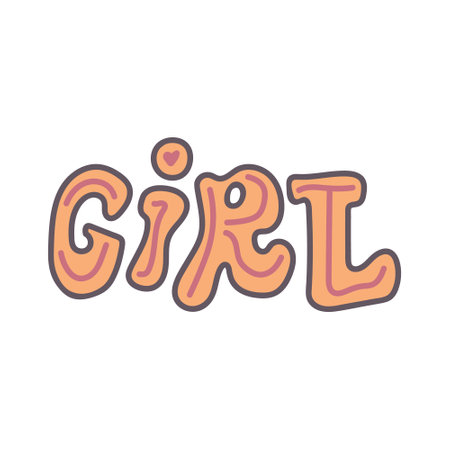 Girl quote hand drawn lettering in vector.のイラスト素材