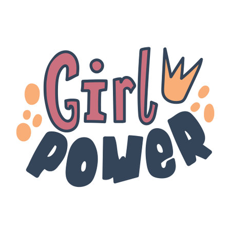 Girl power hand drawn vector quote.のイラスト素材