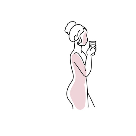 Pregnancy stage line art woman vector illustration.のイラスト素材