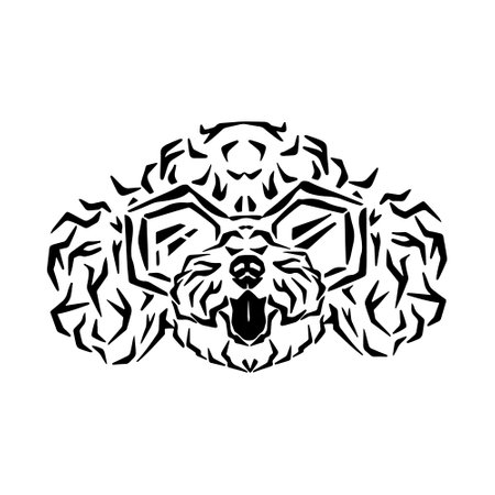 Labradoodle wearing sunglasses funny dog vector illustration.のイラスト素材