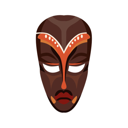 African mask isolated on white background.のイラスト素材