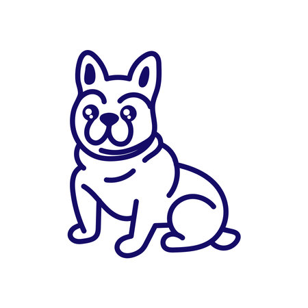 French bulldog line drawing vector illustration.のイラスト素材