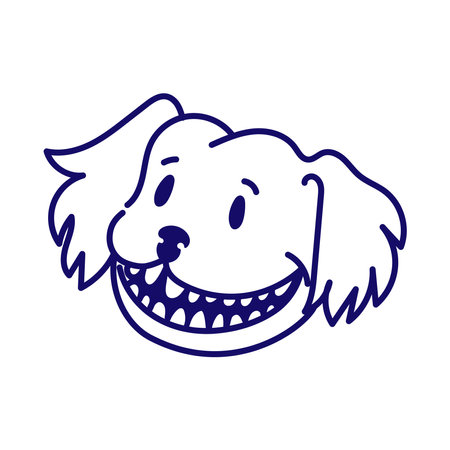 Cute dog face vector illustration.のイラスト素材