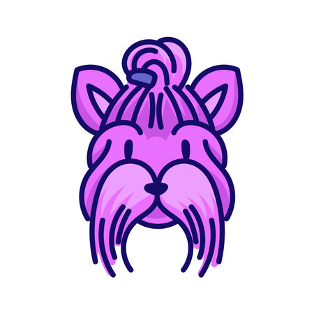 Cute yorkshire terrier line drawing isolated on white background.のイラスト素材