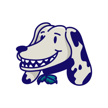 Cartoon dog face vector illustration.のイラスト素材