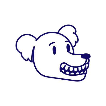 Cartoon dog face vector illustration.のイラスト素材