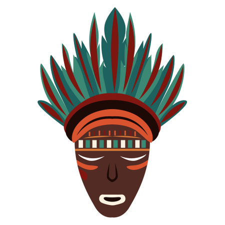 African mask isolated on white background.のイラスト素材