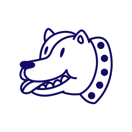 Cute spotted dog face vector illustration.のイラスト素材