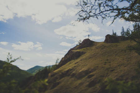 mountains and forests on the tourist trail Path of the ancestors in Khakassia