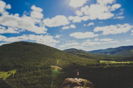 figure of a man walking in natureの写真素材