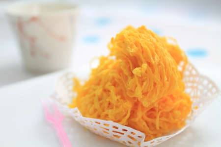 sweet dessert made frome eggの写真素材