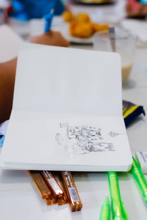 Drawing a sketchの写真素材