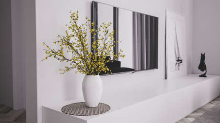 3d render simple minimalist interior design inspirationの写真素材
