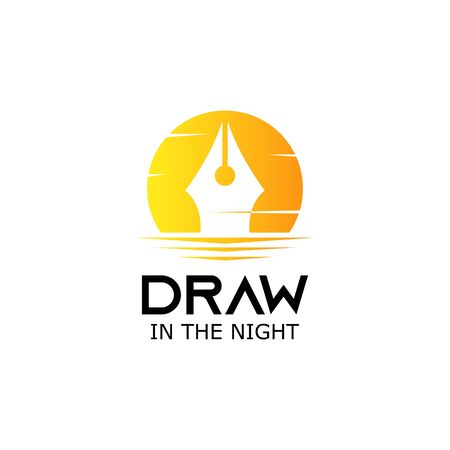 pen on the night of the moon,のイラスト素材