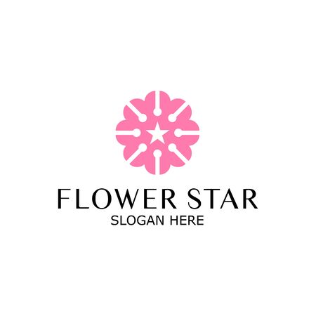 Star Flower Logo design Infinity loop vector template. Luxury Jewelry Fashion Logotype concept iconのイラスト素材