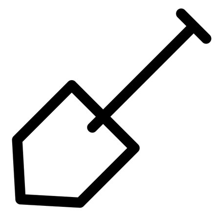 shovel line icon isolated on white backgroundのイラスト素材