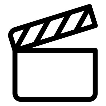 clapper line icon isolated on white backgroundのイラスト素材