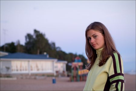 Portrait of the beautiful young girl.