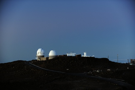 Astronomical observatory in mountains early in the morning.の写真素材