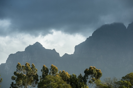 Foggy Cloudy Morning in the Mountains of South AFrica.の写真素材