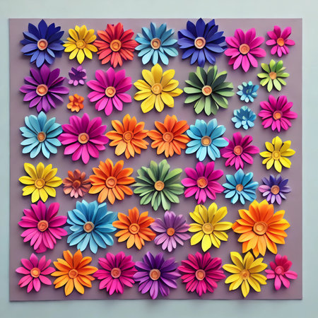 paper flowers in colorsの素材