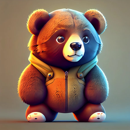 cute teddy bear standingの素材