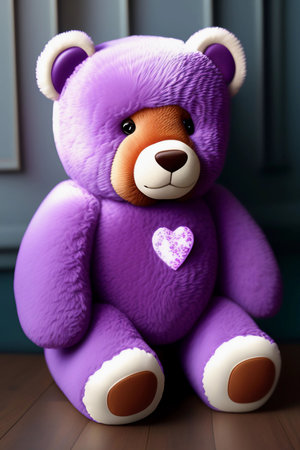 Teddy bear with a heart on the head. Valentine's Day.の素材