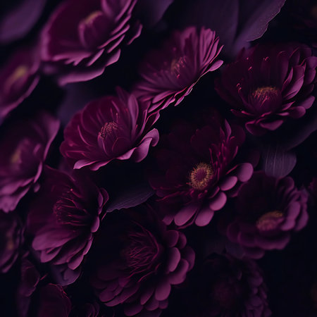 Beautiful dark purple chrysanthemum flowersの素材