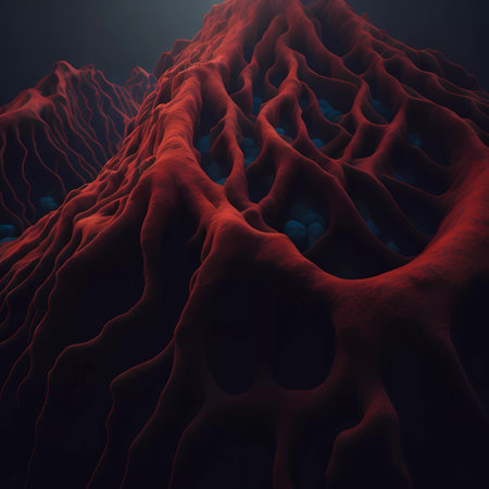 3D rendering of abstract technology concept - computer-generated image. Fractal art for creative design.の素材