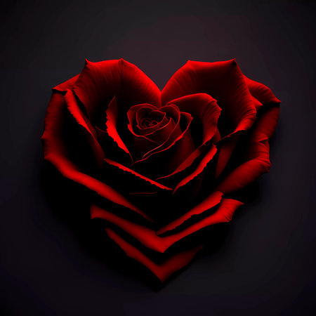 Red rose on black background. Valentines day card. Vector illustration.の素材