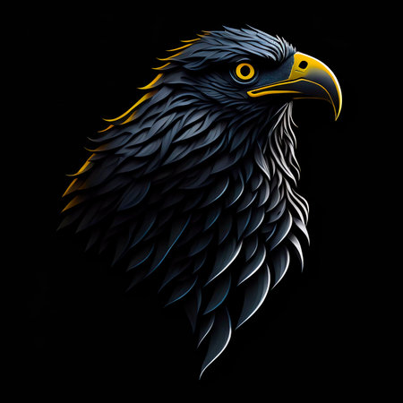 eagle head on a black background. vector illustration eps 10の素材